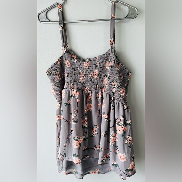NWT! Torrid size 3 grey babydoll camisole with garden floral print - Picture 6 of 8